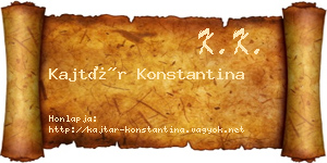 Kajtár Konstantina névjegykártya